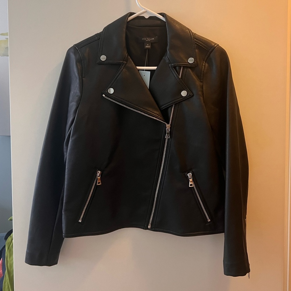 NWT Petite Ann Taylor Faux Leather Jacket!!!
